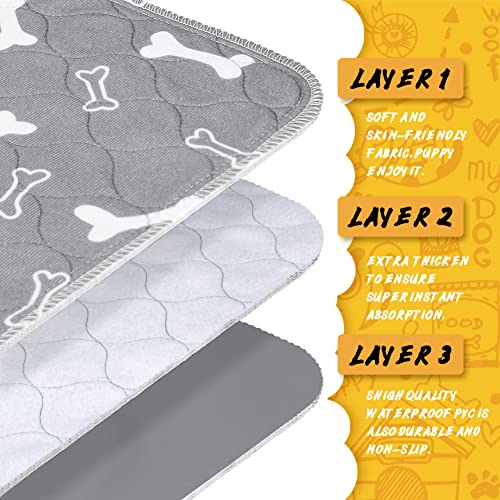 6Pack Washable Pee Pads For Dogs, 32×28 Inch Reusable Dog Pads, Non Slip Puppy Pads With Urine Absorption, Reusable Puppy Pads For Whelping, Potty, Training, Playpen #TOP2