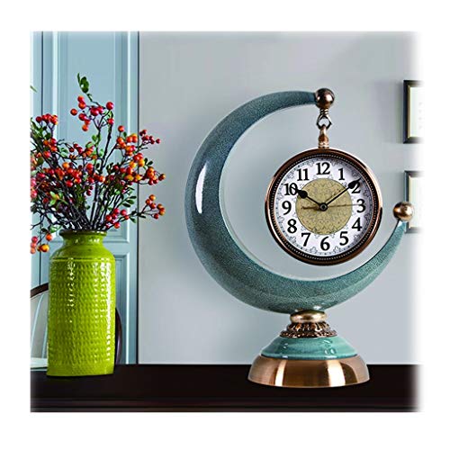 Reloj de mesa creativo azul de cerámica de 15.7 pulgadas estilo reloj de pie 6