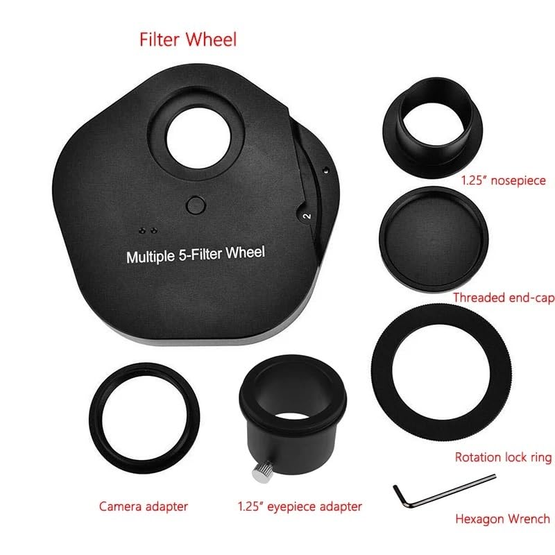 Rueda de ocular de 2 pulgadas de 5 posiciones para telescopios astronómicos de metal 4