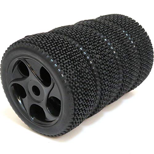 4Pcs Rc 1/8 Buggy Off Road Tires Hex 17Mm Wheels Fit For 1:8 Losi Hpi Xtr Badlands Cars Black #TOP21