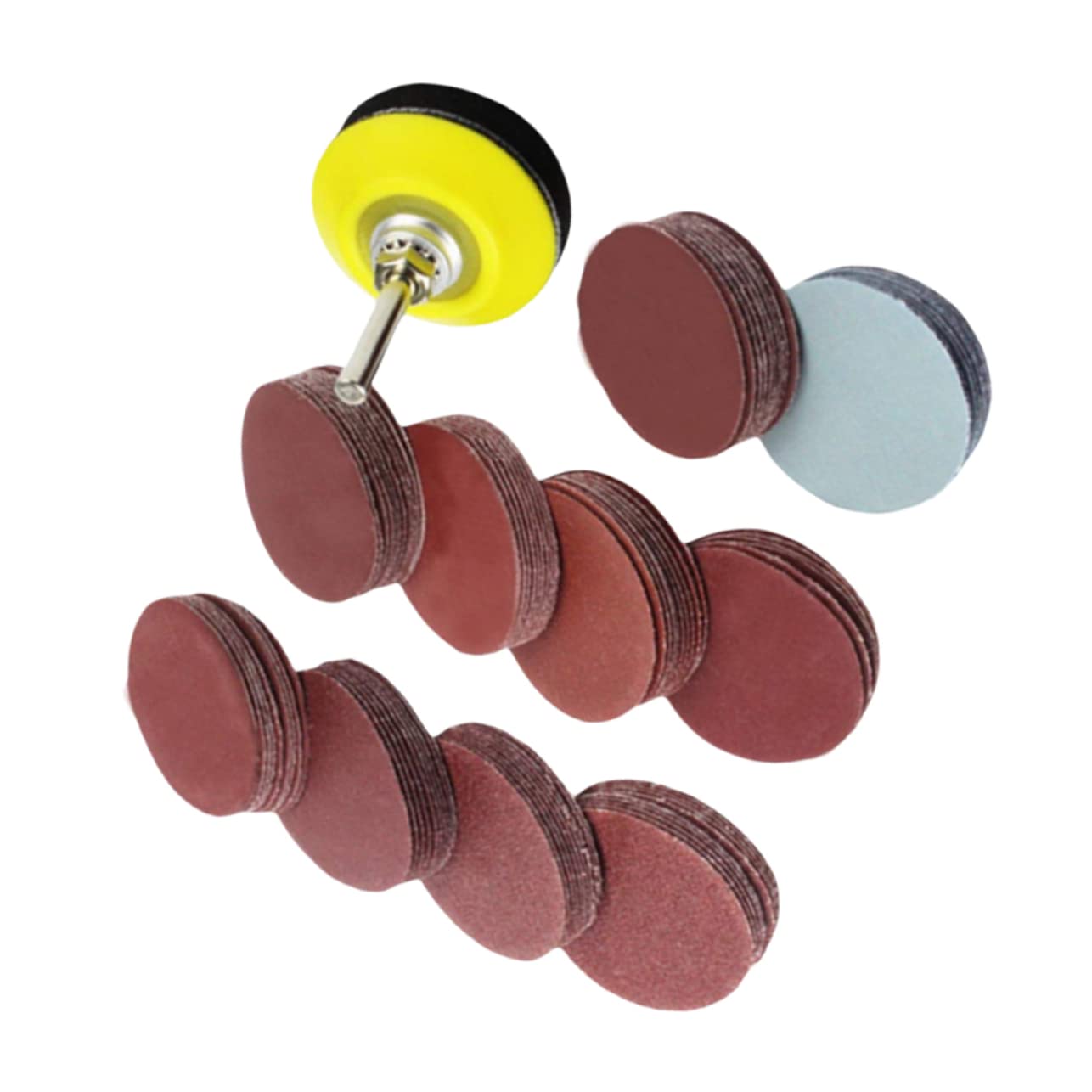 PRETYZOOM 100pcs 2 Inch Sanding Discs Pad Kit for Drill 1/4 Inch Shank Sandpaper 80-3000 Grit Polishing and Cleaning Accessories