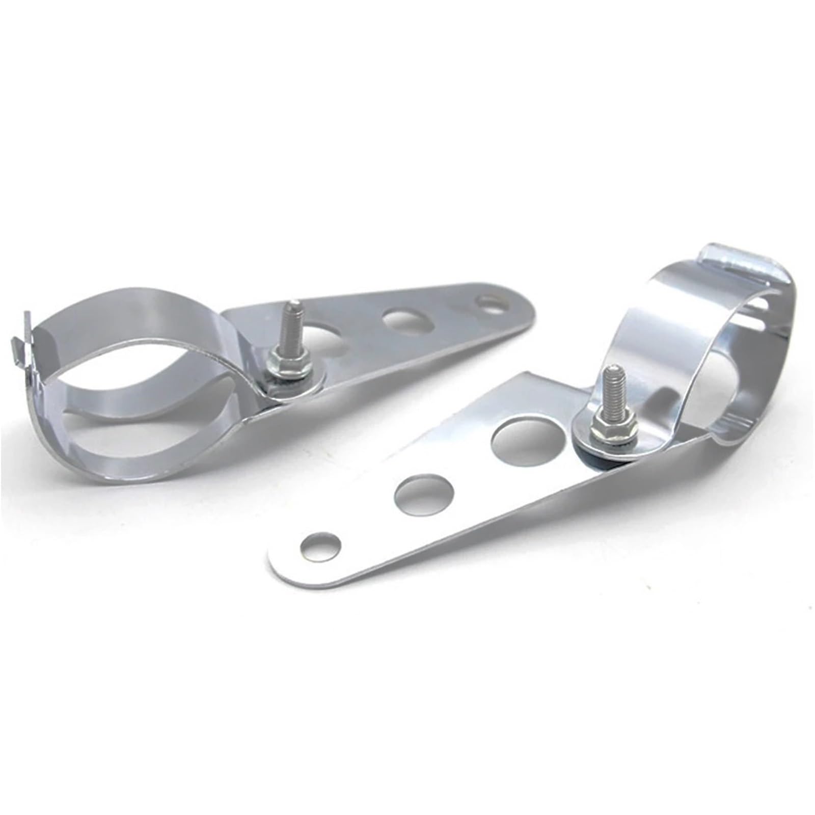 Rack Roll Cage 2Pcs 28mm-45mm Universal Motorcycle Headlight Mount Brackets Fork Ear Chopper Headlamp Holder Adjust Motor Mount(28-36MM Silver)