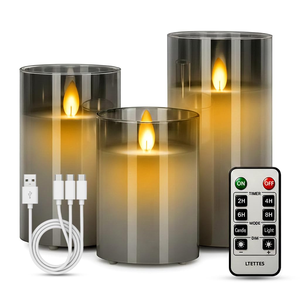 LTETTES LED Candles - Realistic Flame, USB Charging -12