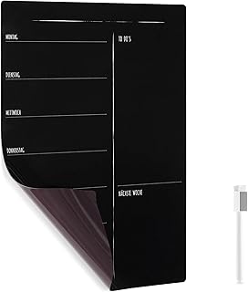 Navaris Magnettafel Wochenplaner Magnet für Kühlschrank - 40 x 30 cm Wochenplan Kalender - abwischbare Tafel für Kinder und Familie - Deutsch