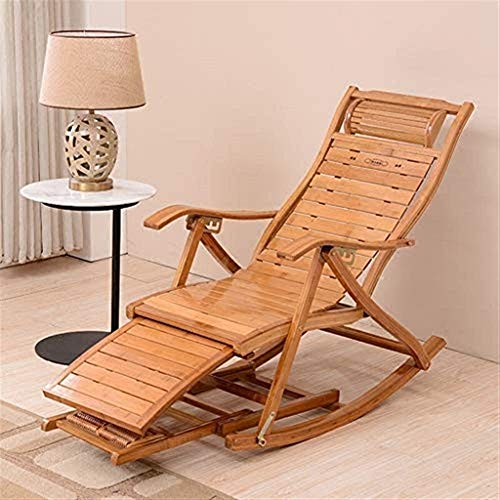 Chaise inclinable de patio en bambou avec dossier réglable - 2