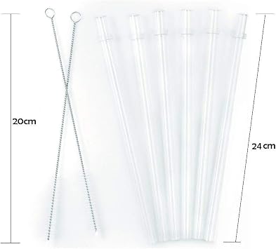 ZYTC Straws for YETI Cup 30-42oz, Reusable replacement for YETI Straw Lids | Tritan meterial, Set of 6 with 2 Cleaning Brushes, Reusable Clear Transparent Drinking Straws