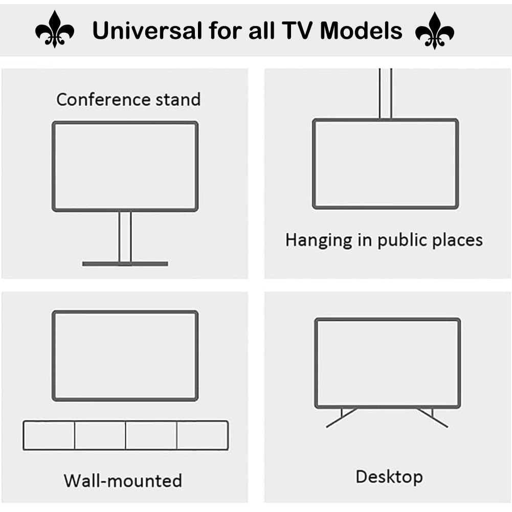 Hiseng TV-Abdeckung Staubschutzhülle, Hülle Bezug Für Fernsehen Schutzhülle Hängend/Desktop Universal Stoff Tv Hülle Anwendbar 32-85 Zoll Flacher Fernseher (Treibsand,46-50 Zoll)