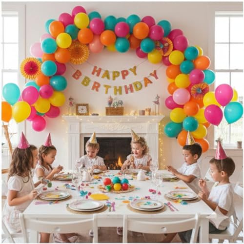 Image of 6 Pcs Multicolor Hanging Fiesta Paper Fans for Birthday Decoration Party Decoration Diwali Wedding (Pack of 6)