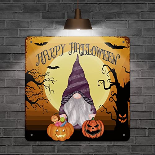 Déco murale cuisine et salon panneau Halloween gnomes rustique 38cm