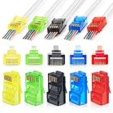 RJ45 Cat6 Pass Through Connectors Assorted Colors - 100 Pcs | Ez Crimp Connector for UTP Network Job (Color: Cat6 - 100 Pcs, Tamaño: Cat6)