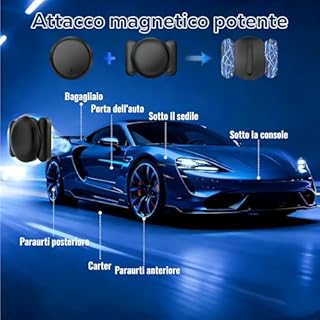 Localizzatore GPS per Auto con App GPS Tracker Magnetico,Tracker gps Android Monitoraggio(Compatibile con Sistemi Android e iOS)in Tempo Reale per Veicoli,Bambini e Animali Domestici,Localizzatore gps