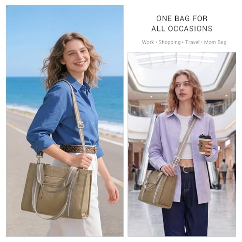 Image of ACUARIO Tote Bag for Women, Work Tote Handbag with Pockets, Shoulder Bag for Office Business Travel Daily Commute