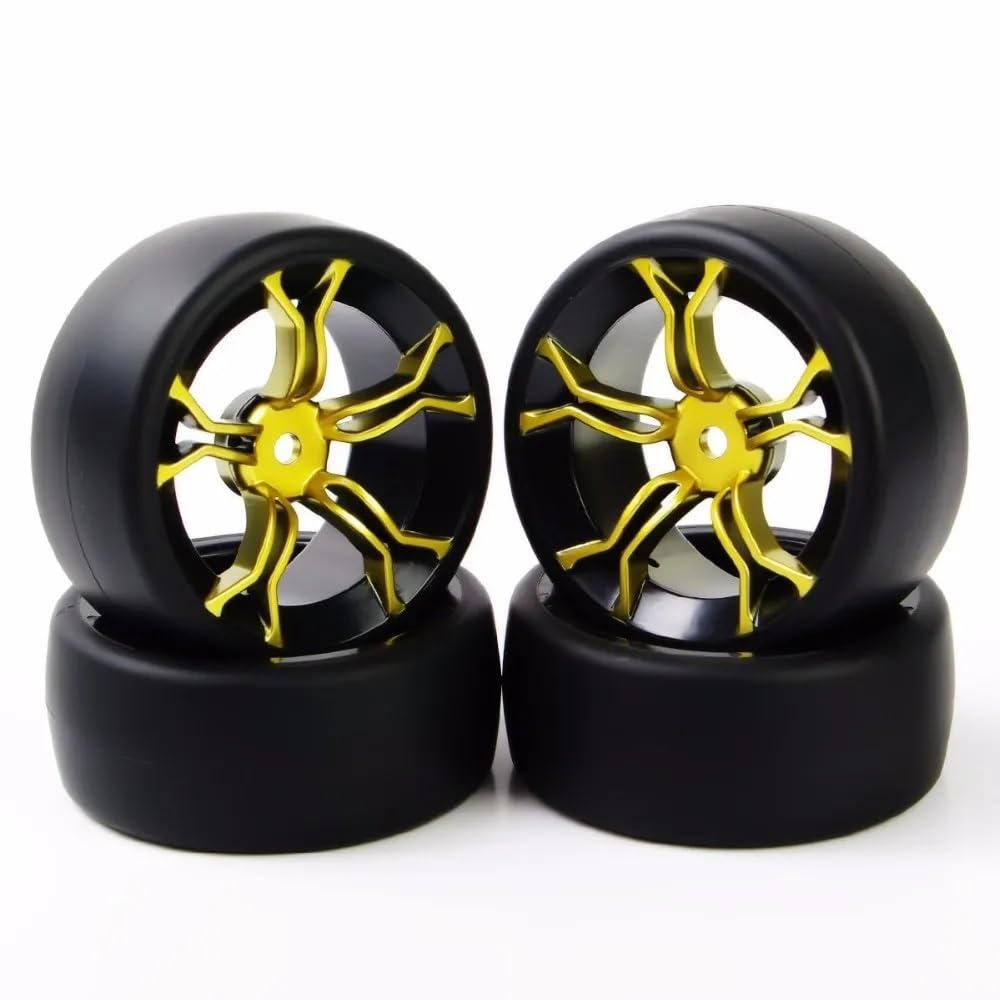 Pneumatici e cerchioni da deriva in scala 1/10 con offset da 6 mm e esagono da 12 mm per accessori RC on-road compatibili per auto