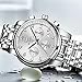 OLEVS Watches Men Silver Stainless Steel Watches for Men Luxury Dimond Chronograph Casual Watch with Date Waterproof Large Face Sport White Man Watch Easy Read Quartz Analog Reloj De Hombre Luminous