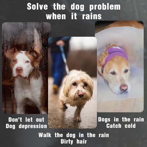 CUHZA Regenmantel für Hunde und Katzen mit Kapuze, verstellbar, aus PVC, transparent, ultraleicht, für kleine Hunde (Grün, L)