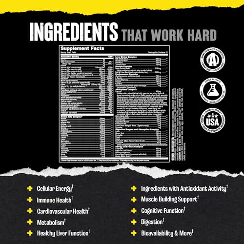 Animal Pak - Convenient Multivitamin for Men & Women Daily All-in-One Vitamin & Supplement Pack - Zinc, Vitamins C, B, D, Amino Acids, and Immune Support - Sports Nutrition Performance - 44 Count