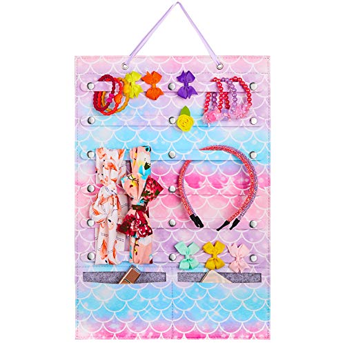 FIOBEE Headbands Holder for Girls Hair Bow Organizer Hair Ties Storage Felt Wall Hanging Storage for Kids Hair Clips