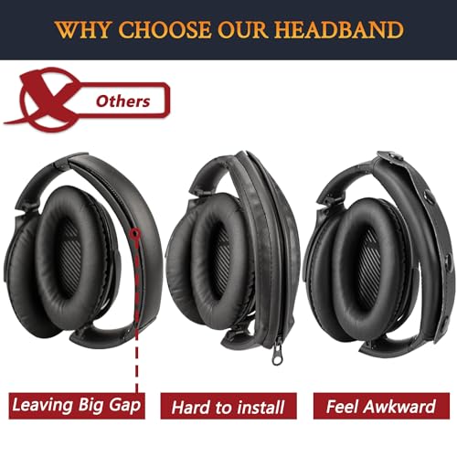 Image of SOULWIT Replacement Headband Pad Kit for Bose QuietComfort 45 (QC45) /QuietComfort SE (QC SE) /New Quiet Comfort Wireless Headphones, Easy DIY Installation (Blue)
