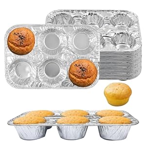 Lot de 10 Moules à Muffins Ronds en Aluminium Kaishuai