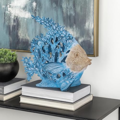 Escultura Pez Coral Oceánico Grande de Resina miniatura 4