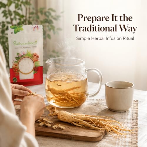 Image of Indian Jadi Booti Panax Ginseng Root for Instant Energy and Mental Sharpness - 100% Pure Whole Dried Ginseng for Stamina & Immunity - 10g