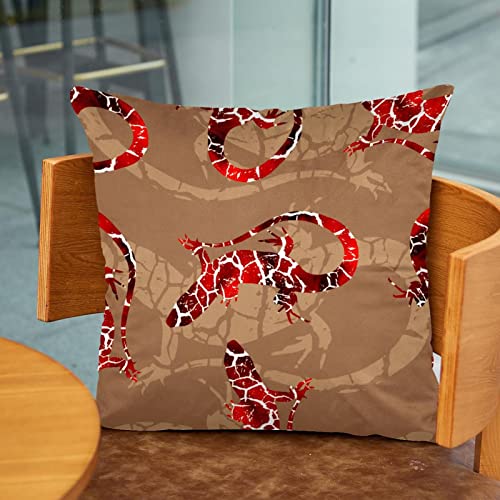Vbfofbv Set Of 2 Decorative Throw Pillow Cover Cushion Cover For Bedroom Sofa Car, Animal Lizard Retro Style #TOP1