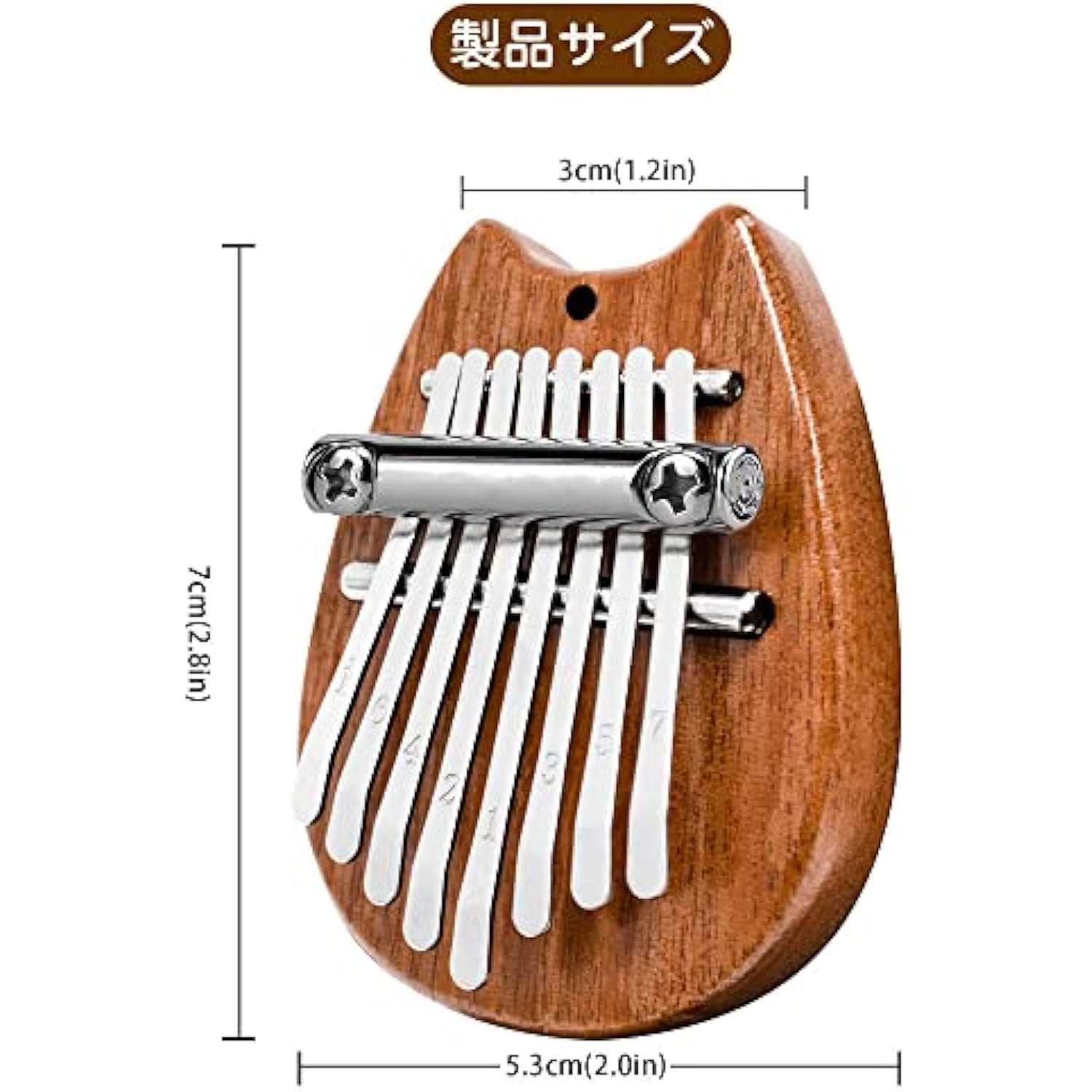 LIKENNY カリンバ 親指ピアノ 8キー 高級木材 ミニ 指ピアノ 指打楽器 指オルゴール 初心者セット 子供大人初心者向け 詳細画像2