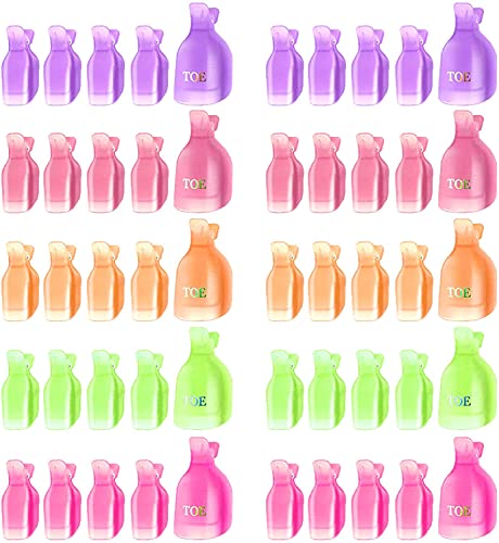 STAY GENT Set van 50 Stks Nail Toe Polish Remover Clips Soak Off Clamp Caps Remover, Kleurrijke 2