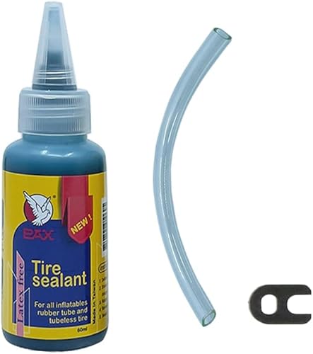 PAX Sellador de neumáticos de botella de 2.0 fl oz, tubo de goma inflable, reparación de neumáticos sin cámara, prevención de planos, herramienta de