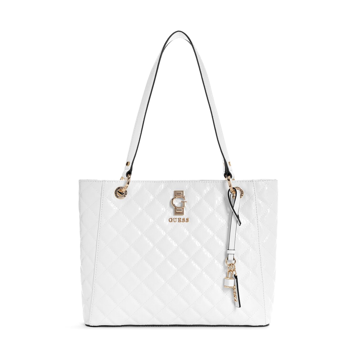 Borsa donna Guess a spalla Bessey noel tote 2 comparti white BS25GU33 GG952225 Grande