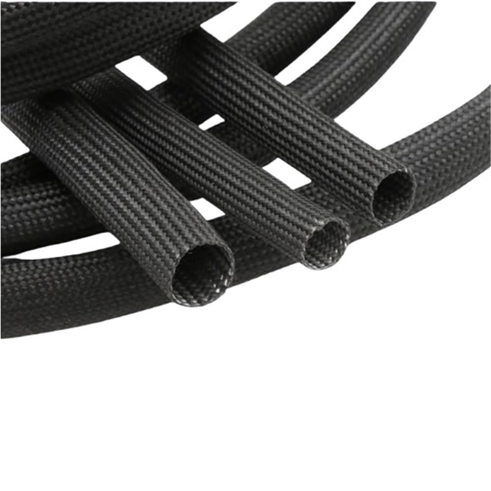 Guaina for cavi HTG - Tubo in fibra di vetro da 1 mm a 25 mm, guaina for tubi ad alta temperatura, flessibile e isolata, 1 pz.(Black,1MMx30M)
