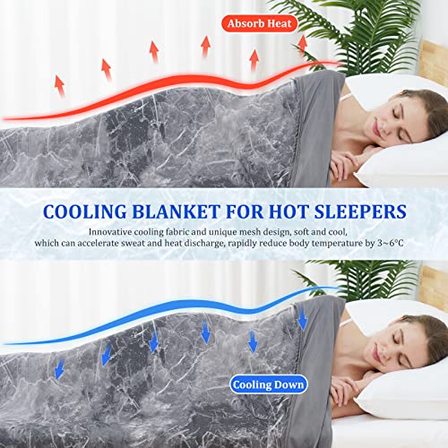 Homfine Cooling Blanket Tie Dye With Double Sided Cold Effect - Lightweight Breathable Summer Blankets For Bed, Transfer Heat To Keep Body Cool For Hot Sleepers And Night Sweats, Grey, 60"X90" #TOP1
