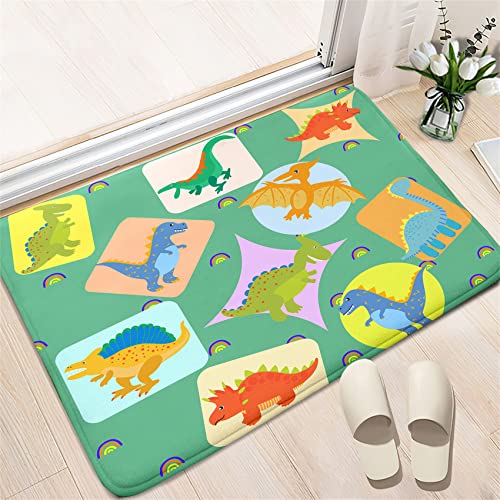 Lovely Green Dinosaurs Area Rugs Lovely Dinosaur Rugs for Boys Kids Green Cute Animal Patterns Carpets Dinosaur Rugs for Boys Bedroom Living Dinning Room Bedroom Kitchen Playing Room, 2'5''×4'