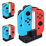 Base de Carga para Switch,[4 en 1] Diyife Cargador para Nintendo Switch Joy,Base de Carga para Switch,Cargador del Controlador, Estación de Carga de Controlador con Puerto USB-C, Indicador LED