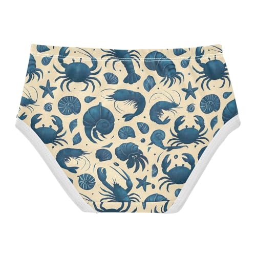 Joisal Cartoon Playful Blue Crabs Girls Underwear Toddlers 2t Cotton Cute Panties Girl Bright Kids Undies Briefs2