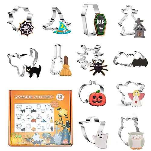 12 Stück Ausstecher Halloween, shallyong Ausstechformen Halloween,...