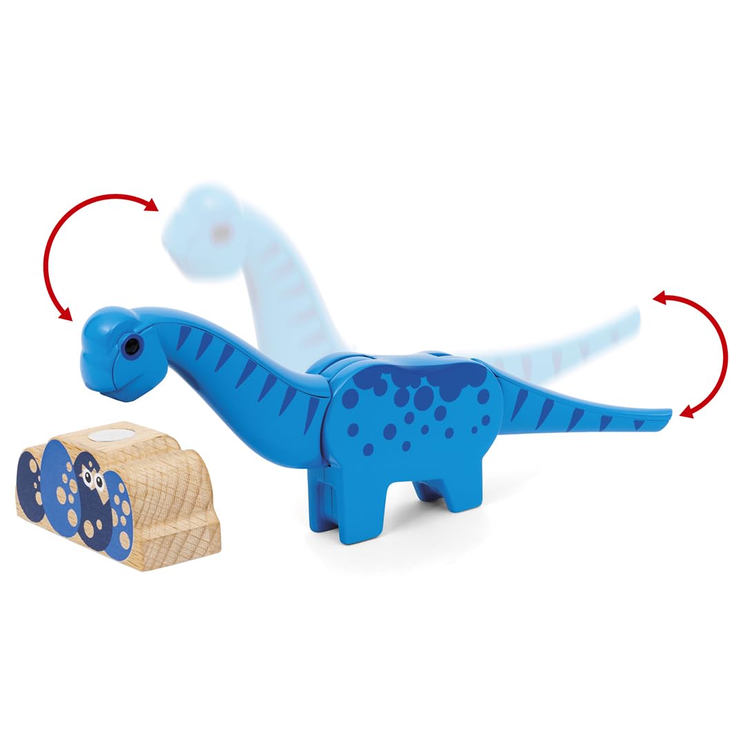 BRIO World - 36096 - Train à Piles Dinosaure - Train électrique - Dinosaure Inclus - pour Circuit de Train en Bois - Jouet Mixte à partir de 3 Ans