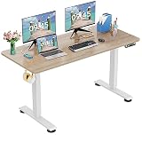 Electric Standing Desk Adjustable Height, 48 x 24 inch Sit Stand Desk with Double Crossbeam Structur