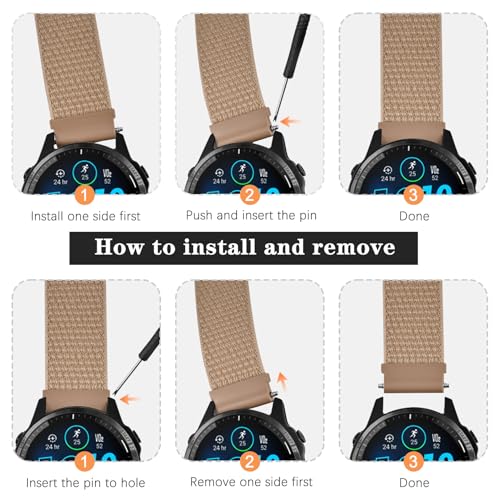 Correa de nylon para reloj Garmin 22 mm hook and loop miniatura 4