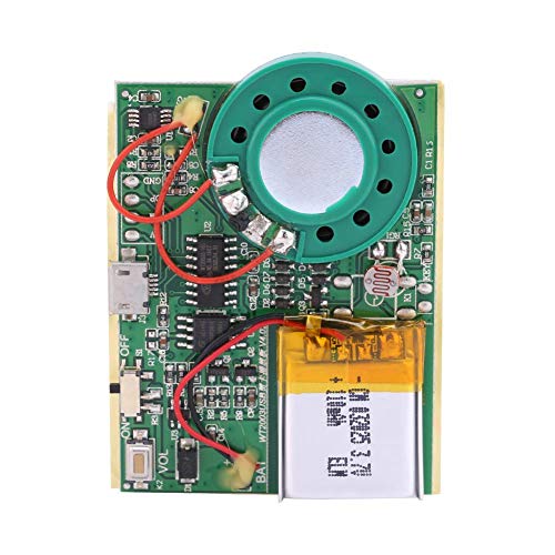 Tihebeyan USB Music High Sound Module, Voice Recording Module Chip Light Sensor, Push Button Activated Recordable Module for DIY Musical Gift Box Greeting Cards(photosensitive Control)