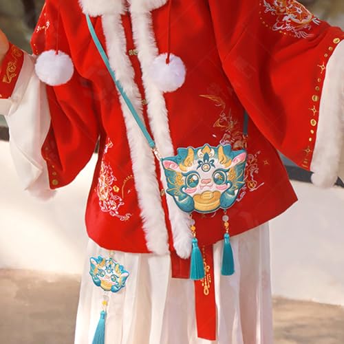 Bolsa bordada tradicional china Año del Dragón niña miniatura 5