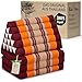 Produktbild livasia Thaikissen 3 Auflagen extrahoch, Dreieckskissen mit Klappmatratze, Kapok, Jumbo Rückenkissen faltbar, Thaimatte Klappen, handgefertigt, Meditationskissen 185x55x8cm (Orange)