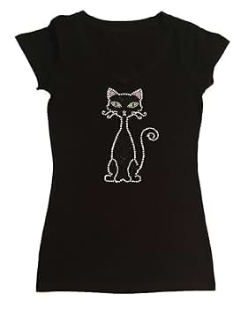 入手困難 新品 Treat Cat rhinestone T-shirts 黒 Halloween Black Cat rhinestone, glitter & rhinestud bling