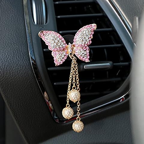 iTimo Car Air Vent Perfume Artificial Crystal Interior Accessories Cute Butterfly Shape Air Freshener Solid Fragrance Car-styling Cover