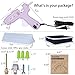 Full Size Hot Glue Gun with 60W/100W/OFF Switch, 9.8ft Extra-long Power Cord Industrial Glue Gun with 2 Nozzles, 15 Glue Stick, Dual Power High Temp Hot Melt Glue Gun Large with Case for Craft, Purple