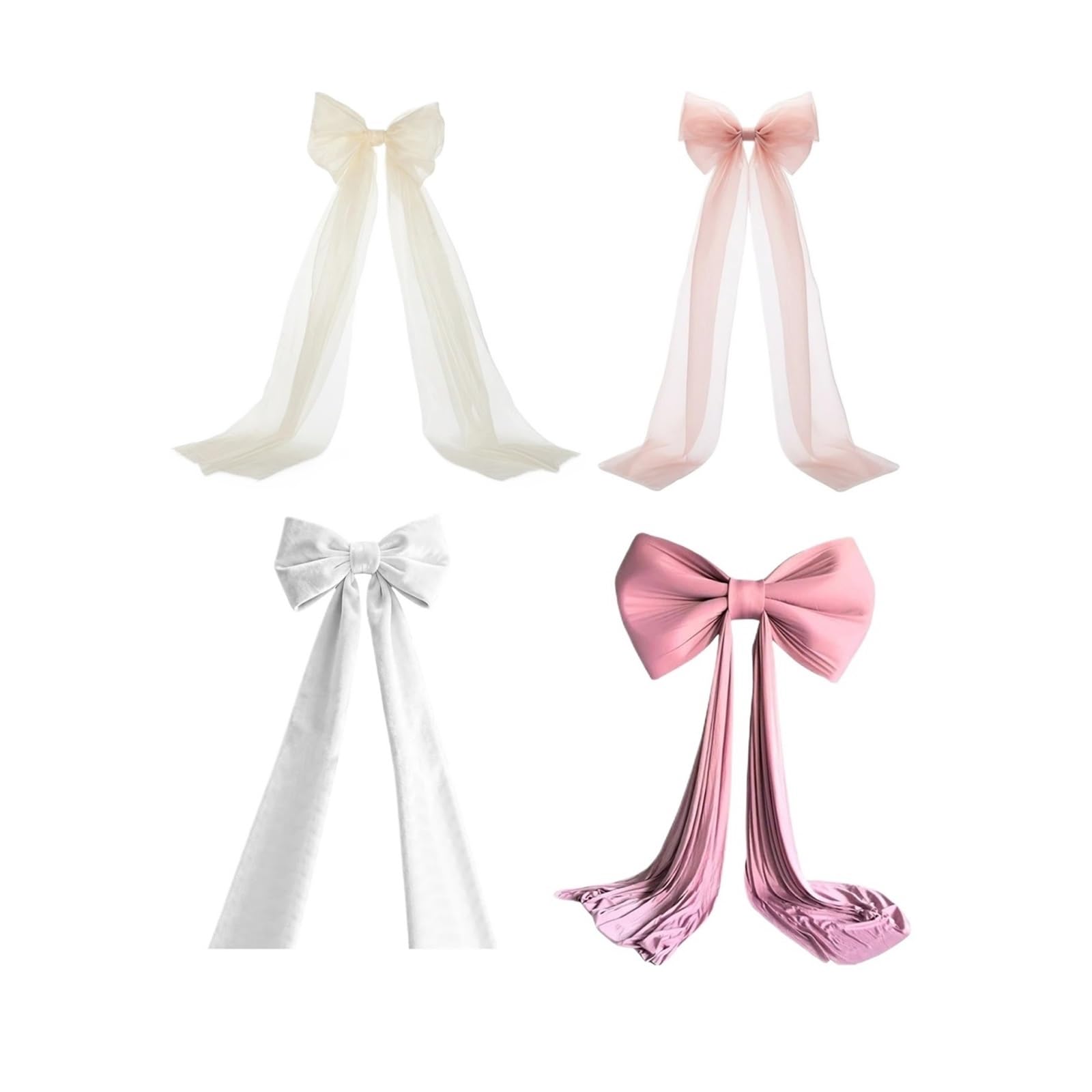MFESFCS Giant Bow Decorations Decorative Large Bow Giant Toppers Bows Elegant Bowknot For Wedding Party Birthday Decor 200x50cm(25cm,Pink organza)