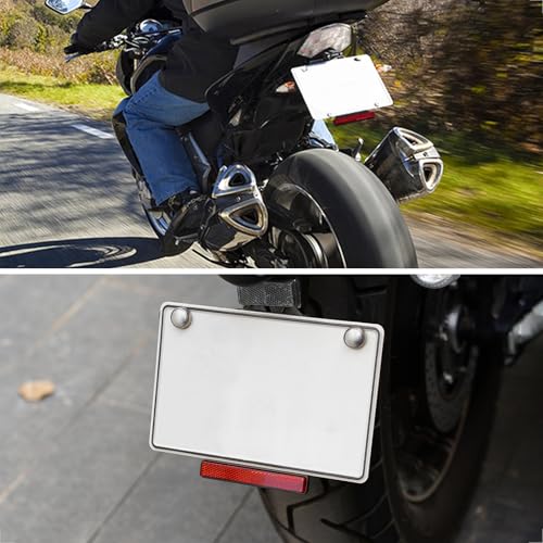 evermotor Motorrad Reflektor Hinten, E4-Geprüft Rückstrahler Motorrad Rot Katzenauge mit Aluminium Platte selbstklebend - Reflektoren 2 Stück