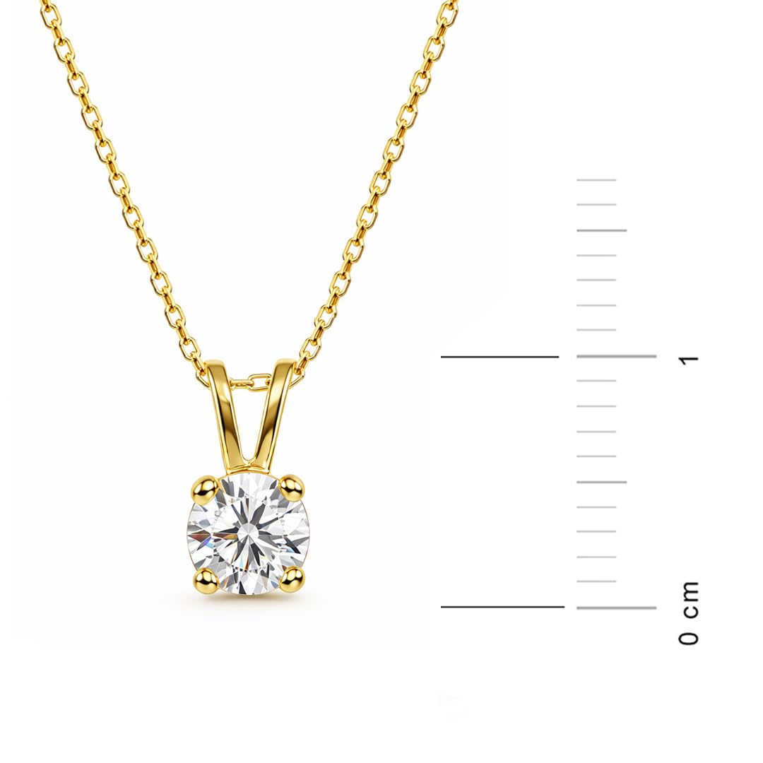 Sakrami Collana Punto Luce Oro 9KT Zircone Bianco o Rosa − Ciondolo Luminoso Delicato + Scatola con Incisione Personalizzata − Idea Regalo Donna Ragazza Comunione Cresima Compleanno