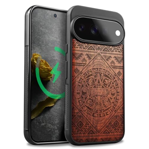 Étui de téléphone antichoc Pixel 11 Pro XL coque bois Magsafe gravé Rosé
