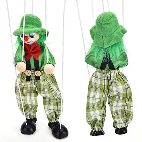 Willcome JJ123-4PACK_US-1 4 Packs Clown Marionette Puppet Wooden Marionette Toys String Puppet Doll thumb #3